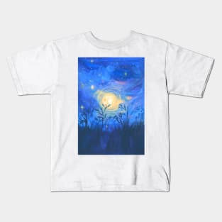 zen moon landscape Kids T-Shirt